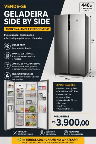 Geladeira Electrolux Side by Side Inox 