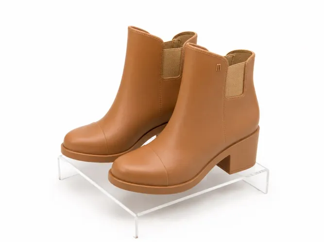 Bota Melissa Nude Salto Bloco Cano Curto