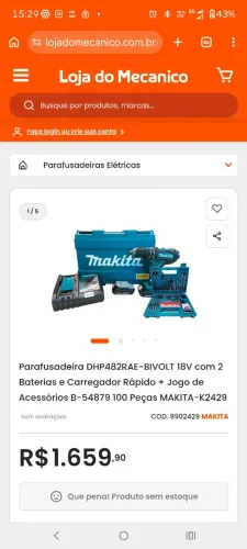 Furadeira/Parafusadeira Makita DHP482RAE-P Profissional