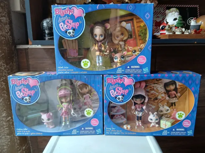 Lote de Bonecas Blythe Littlest Pet Shop Três Modelos Novo e Lacrado na caixa