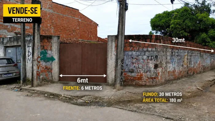 Vendo terreno 6x30mt de esquina - NEGOCIO 