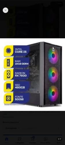 Pc Mancer Mcl I5-12400f Rx 7600 8gb 16gb Ssd 480gb