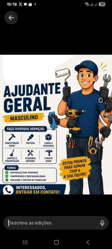 Ajudante geral (não é vaga de trabalho)