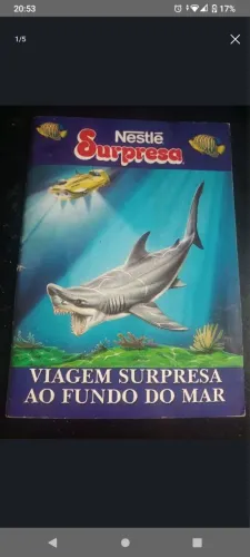 Álbum Surpresa Fundo do Mar - com 5 figurinhas