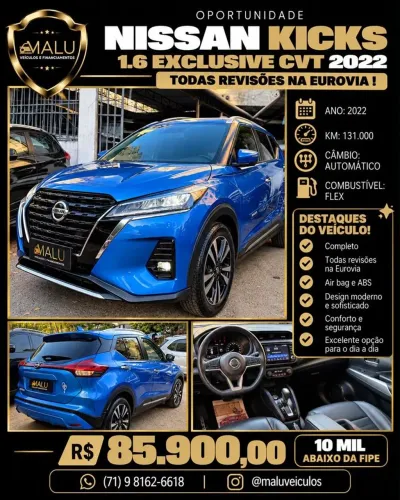 Nissan Kicks Exclusive 1.6 16V Flex AUT 2022