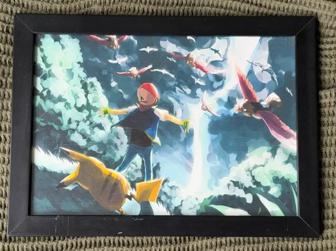 Quadro Pokémon Ash Pikachu