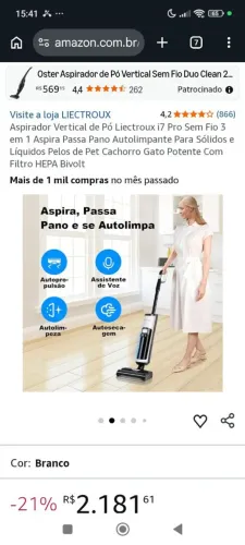 Aspirador sem fio liectrolux novo