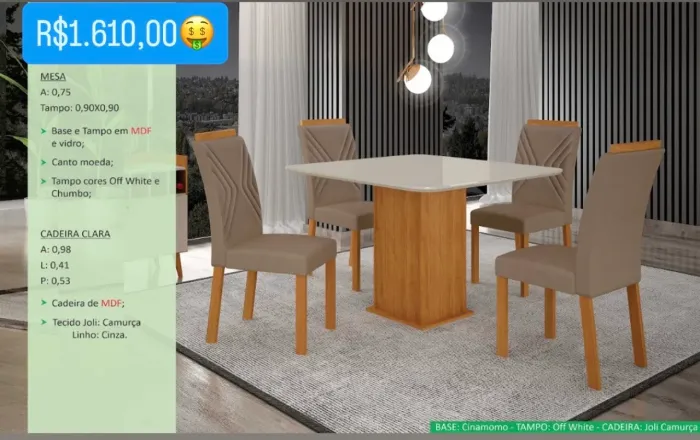 Mesa de Jantar (Nova) a pronta entrega
