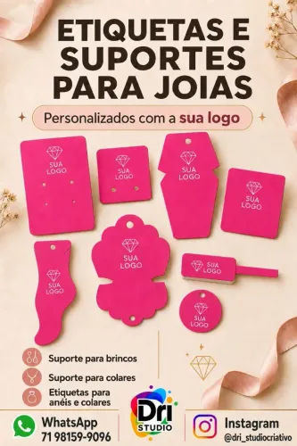Kit de suportes para jóias com logomarca personalizada