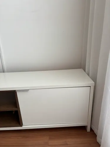 Rack para TV até 75 Polegadas Madesa Metz 180 cm 2 Portas Branco/Rustic 