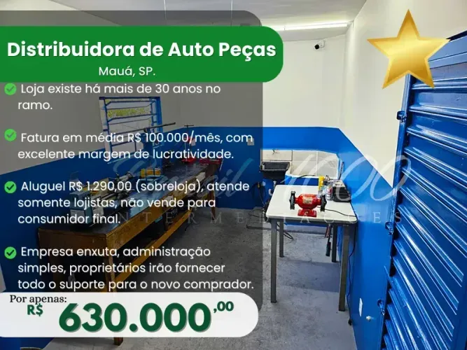 Distribuidora de Auto Peças em Mauá, SP. (Cod. 106877)