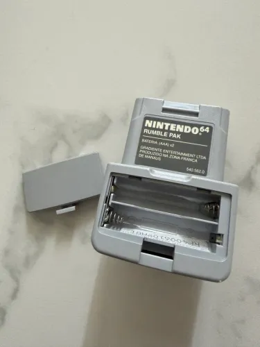 Rumble Pak Vibração Para Controle De N64 Nintendo 64 Novo Cinza