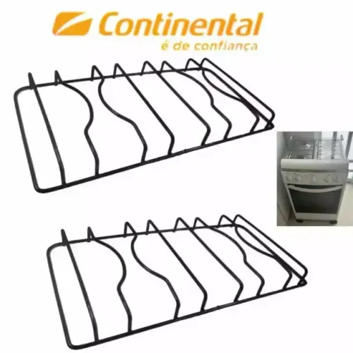 KIT 2 GRELHAS FOGÃO CONTINENTAL PERFETTO 4 BOCAS SEM PINO (PARALELAS AS ORIGINAIS)
