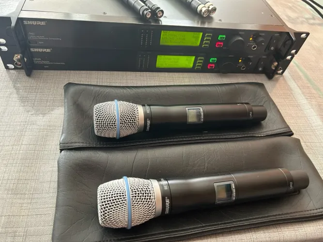 Shure microphone sem fio UR4D mic beta 87A top