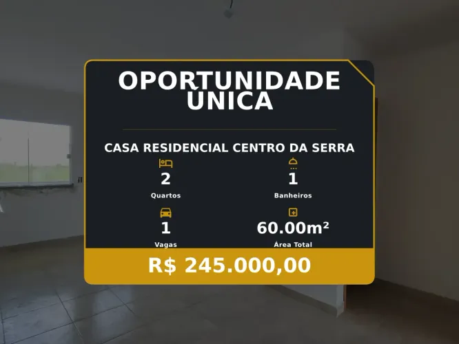 Casa no Residencial Centro da Serra: Onde sua história começa com subsídio na entrada!
