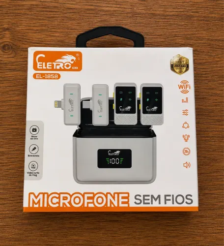 Kit Microfone Sem Fio Profissional Duplo - Novo, Pronta Entrega!