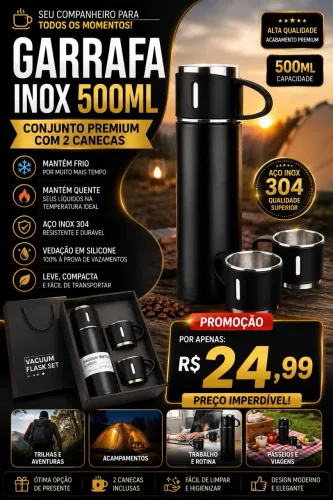 Garrafa térmica + xícaras