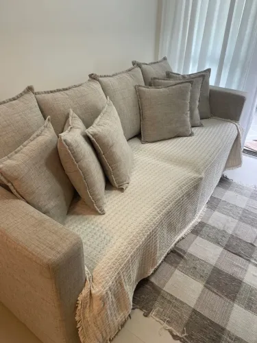 Sofá 2,30 m Rio Decor - Semi-novo, impermeabilizado, 10 almofadas