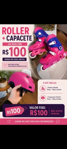 Combo Roller e Cpacete Infantil 100,00 