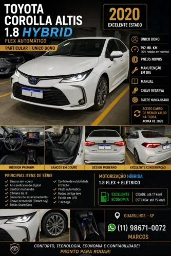 Toyota Corolla Altis Hybrid 1.8 16V Flex Aut. 2020