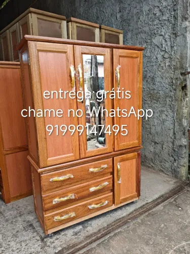Guarda roupas de solteiro espelhado novo entrega grátis.