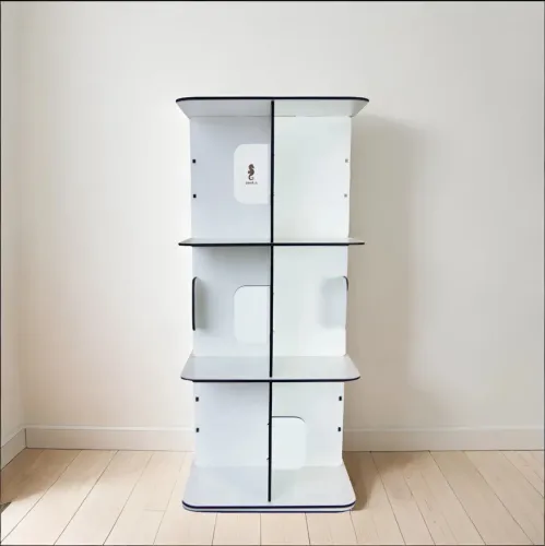 Estante giratória para 120 livros branca 