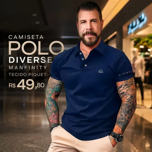 Camiseta Polo Diverse Manfinity Tecido Piquet