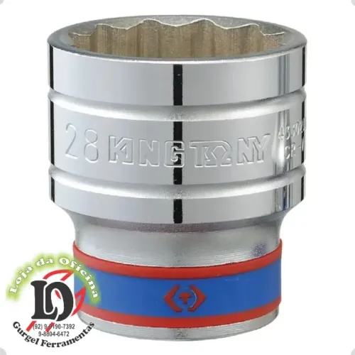 Soquete Estriado 28mm - 1/2" - King Tony-KT433028MR