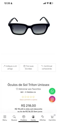 Óculos Novo Triton unissex 
