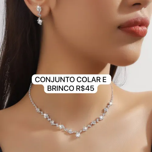 CONJUNTO LUXO COLAR E BRINCO