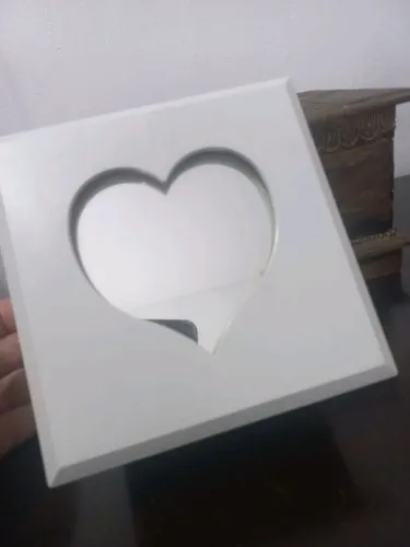 porta joias branco com espelho de coração