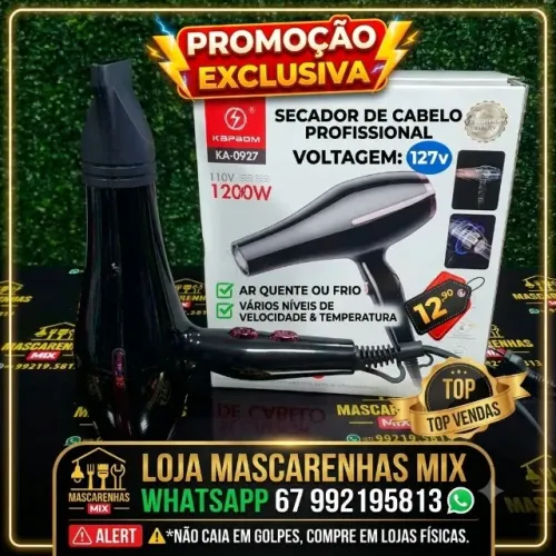 Secador de Cabelo Profissional127V 1200W Cod:0153