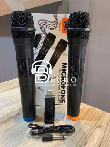 Microfone sem fio duplo