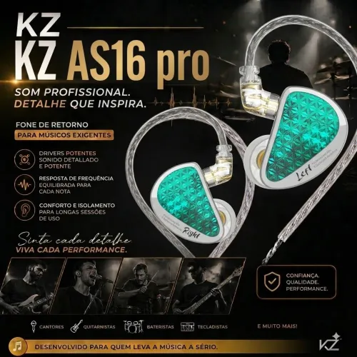 KZ AS16 PRO 16 Drivers + case a pronta entrega