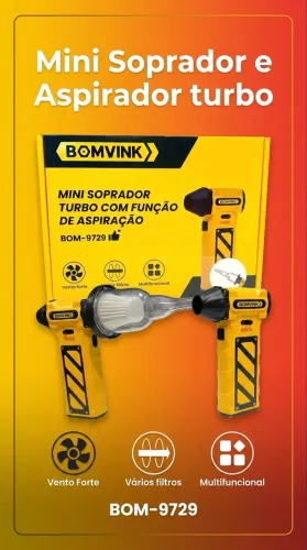 Mini Soprador e Aspirador Turbo BomVink
