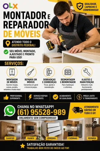 Montador de Móveis DF Montagem e Reparo Rápido + Barato
