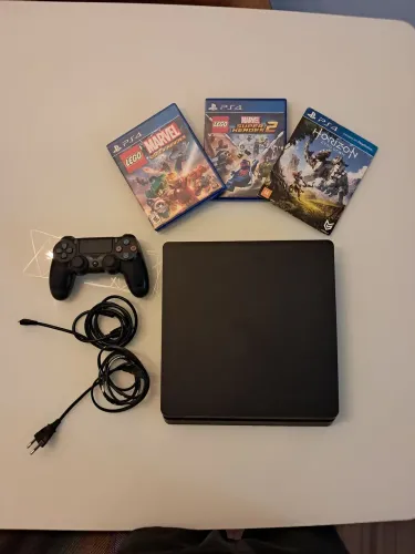 Console Ps4 Slim 1TB + Controle + 3 jogos