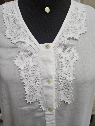 Camisola Algodão Renda Renascença