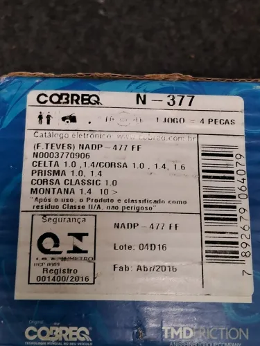Pastilia de freio corsa celta linha gm primeira linha novas