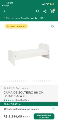 Cama solteiro Tok&Stok Patchflower