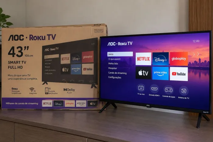 Smart Tv 43 polegadas Roku-Nova na caixa