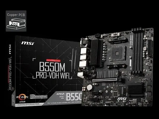Placa Mãe Msi B550M PRO-VDH WIFI (AM4 / PCIe 4.0 / Wi-Fi + Bluetooth)
