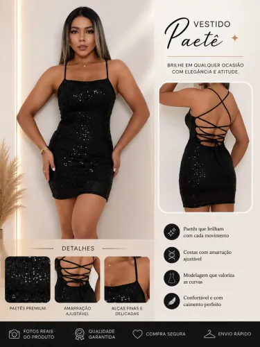 vestido de paete