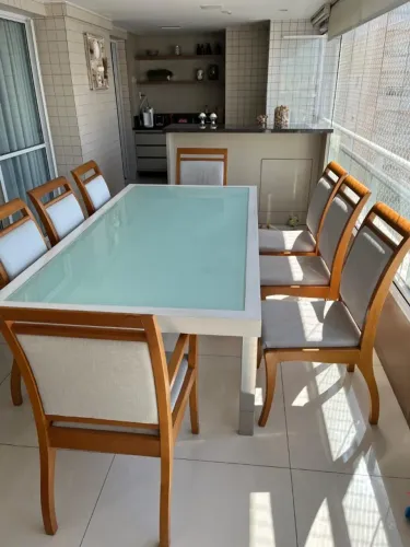 Mesa de Jantar 8 Lugares com 8 cadeiras