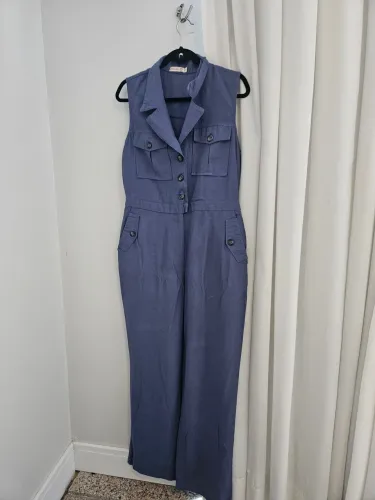 Macacão longo elegante azul