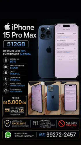 iPhone 15 Pro Max 512Gb Todo original