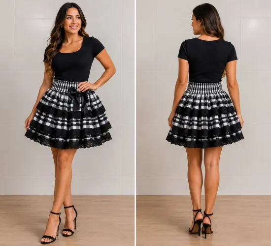 Saia junina - peça única e exclusiva feita por costureira
