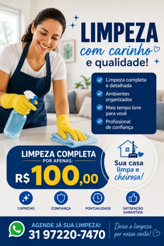 Ótima Limpeza pra adiantar seu dia faxina, faxineira