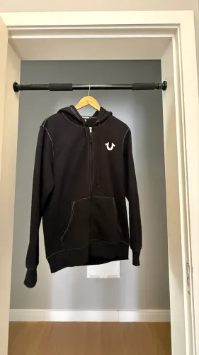 True Religion Classic Logo Black Zip Hoodie