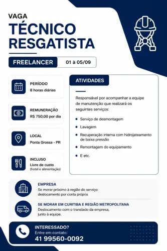 Freelancer Técnico Resgatista/ Socorrista